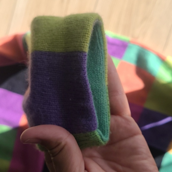 Bloomingdales Vint 80 Colorblock Knit Sweater Patchwork Abstract Vaporwave L - Picture 5 of 6